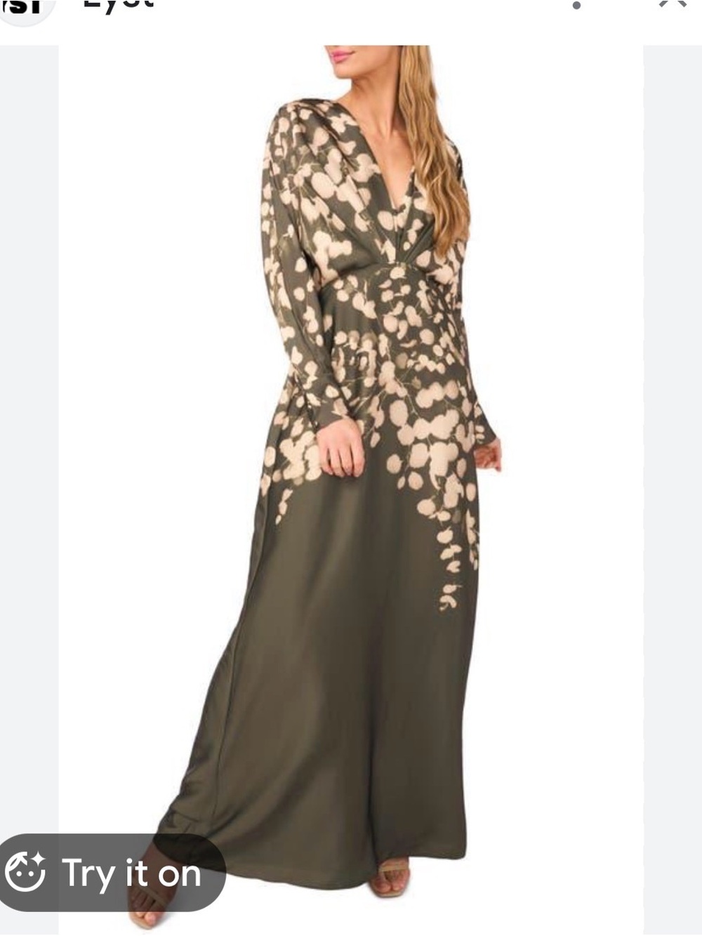 Parker Long Sleeve Satin dress. Size S